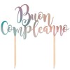 Cake topper Buon compleanno oro