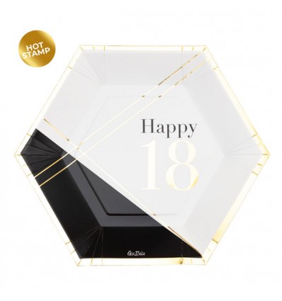 Piatti esagonali happy 18
