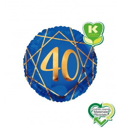 Palloncino 30 anni geoide blu