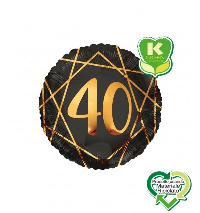 Palloncino 30 anni geoide nero