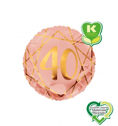 Palloncino 30 anni geoide rosa gold