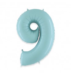 Pallone numero 8 celeste  chiaro