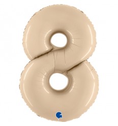 Pallone numero 7 beige satinato
