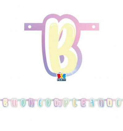 Festone Buon compleanno rainbow