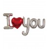 Palloncino Scritta I Love You in Argento e Rosso