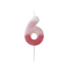 Candelina numero 5  sfumata rosa