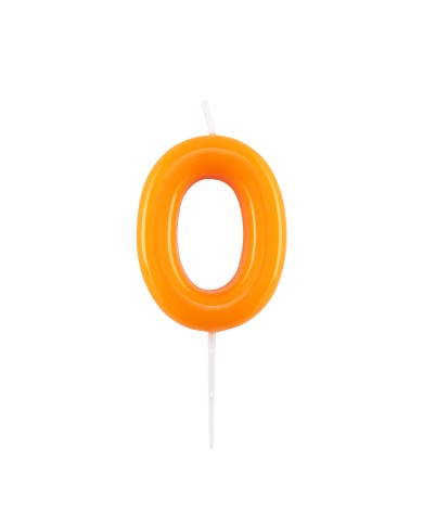 Candelina numero 0 arancio glossy