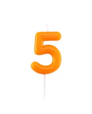 Candelina numero 5 arancio glossy