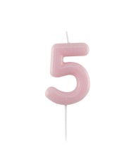 Candelina numero 4 rosa glossy