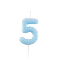 Candelina numero 6 azzurro glossy