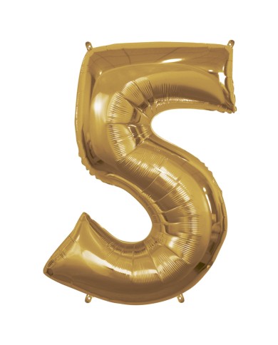 Pallone mylar numero 5 oro 1mt