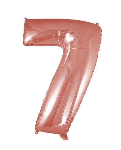 Pallone mylar numero 7 rosa gold 1mt
