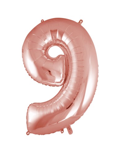 Palloni mylar numero 9 rosa gold 1mt