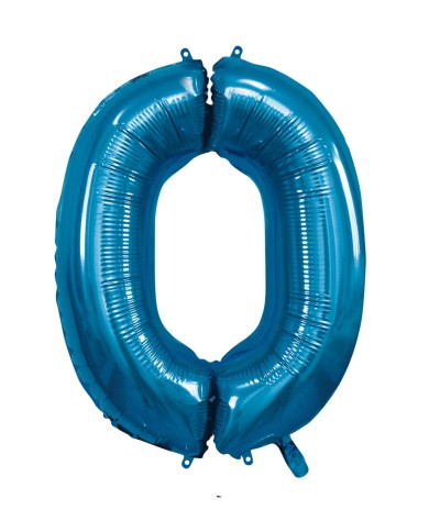 Pallone mylar numero 0 blu 1mt