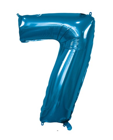 Pallone mylar numero 7 blu 1mt