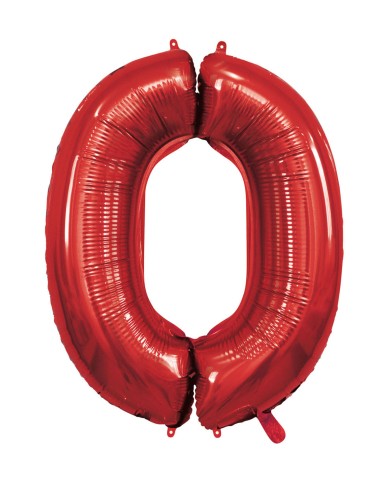Pallone mylar numero 0 rosso 1mt