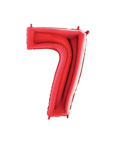 Pallone mylar numero 7 rosso 1mt