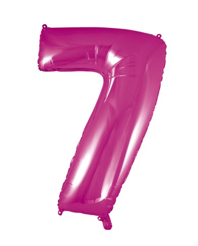 Pallone mylar numero 7 fucsia 1mt
