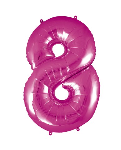 Pallone mylar numero 8 fucsia 1mt