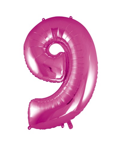 Pallone mylar numero 9 fucsia 1mt