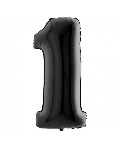 Pallone mylar numero 1 nero 1mt