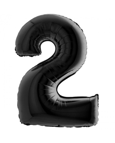 Pallone mylar numero 2 nero 1mt