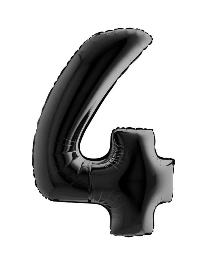 Pallone mylar numero 4 nero 1mt