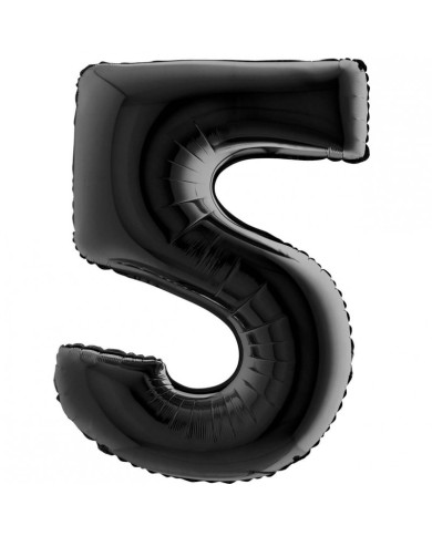 Pallone mylar numero 5 nero 1mt