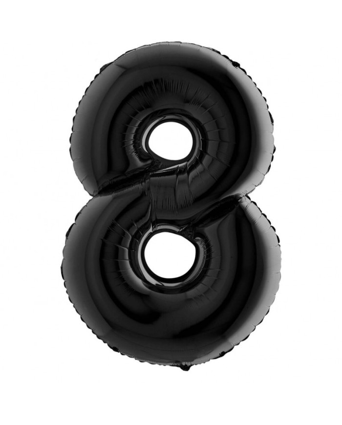 Pallone mylar numero 8 nero 1mt