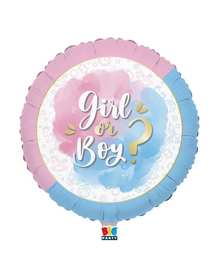 Pallone in mylar Gender reveal girl boy 18"
