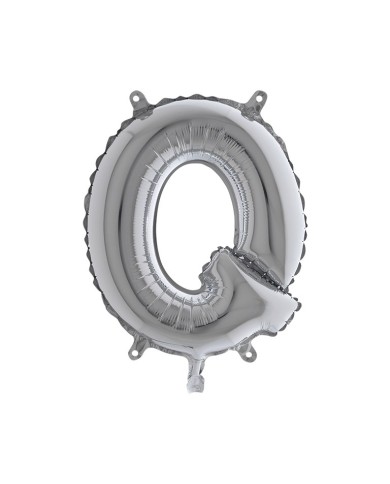 Pallone mylar lettera q argento 35cm
