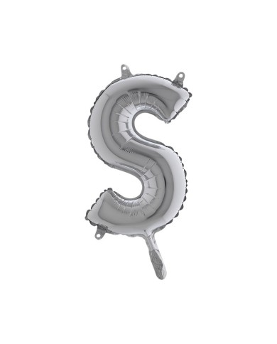 Pallone mylar lettera s argento 35cm