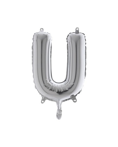 Pallone mylar lettera u argento 35cm