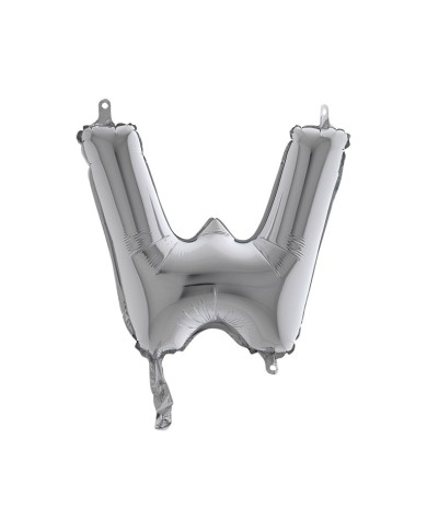Pallone mylar lettera w argento 35cm