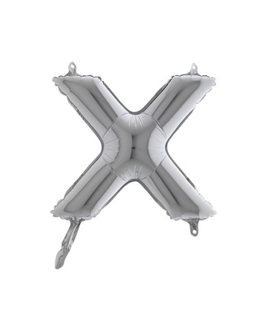 Pallone mylar lettera x argento 35cm