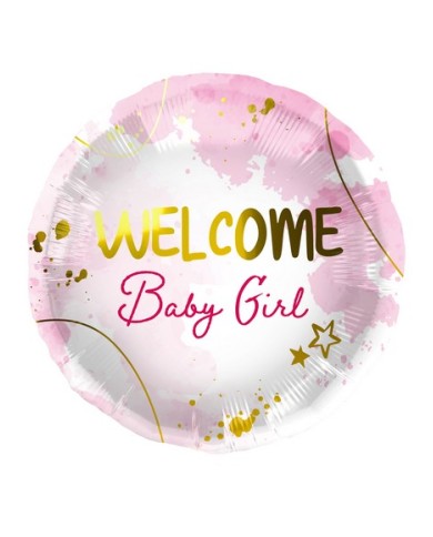 Pallone mylar 18" welcome baby girl