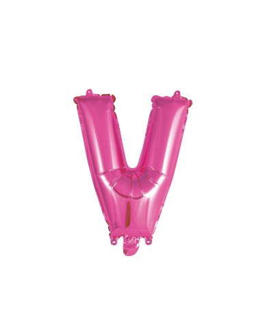 Pallone mylar lettera v fucsia 35cm