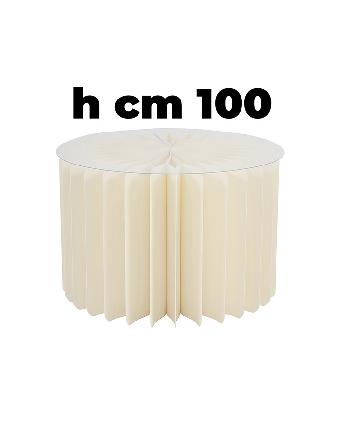 Colonna in carta da 180 gr cm 40 x 1mt h avorio piu' top in plastica
