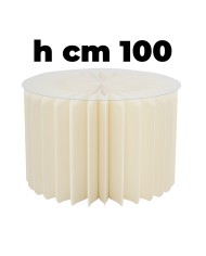 Colonna in carta da 180 gr cm 40 x 1mt h avorio piu' top in plastica