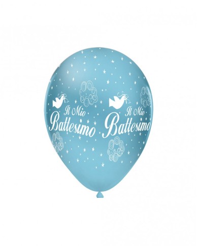 Palloncini 12" azzurri battesimo stampa globo