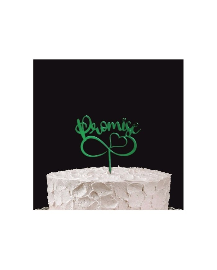 Cake topper plexi promise verde