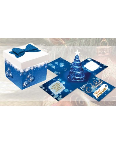 Scatoline biglietto blu con palle