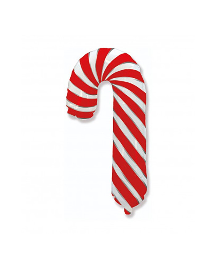 Mylar Candy Cane Rosso SuperShape h39"