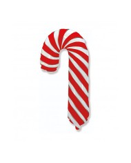 Mylar Candy Cane Rosso SuperShape h39"