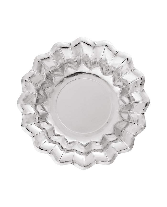 Piatti fondi cm 24 Argento lucido monocolore pz 8