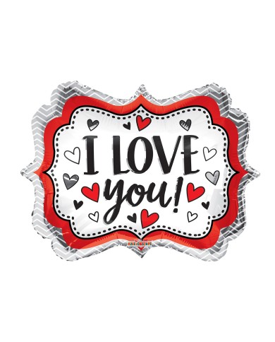 Mylar I Love You Marquee w18"