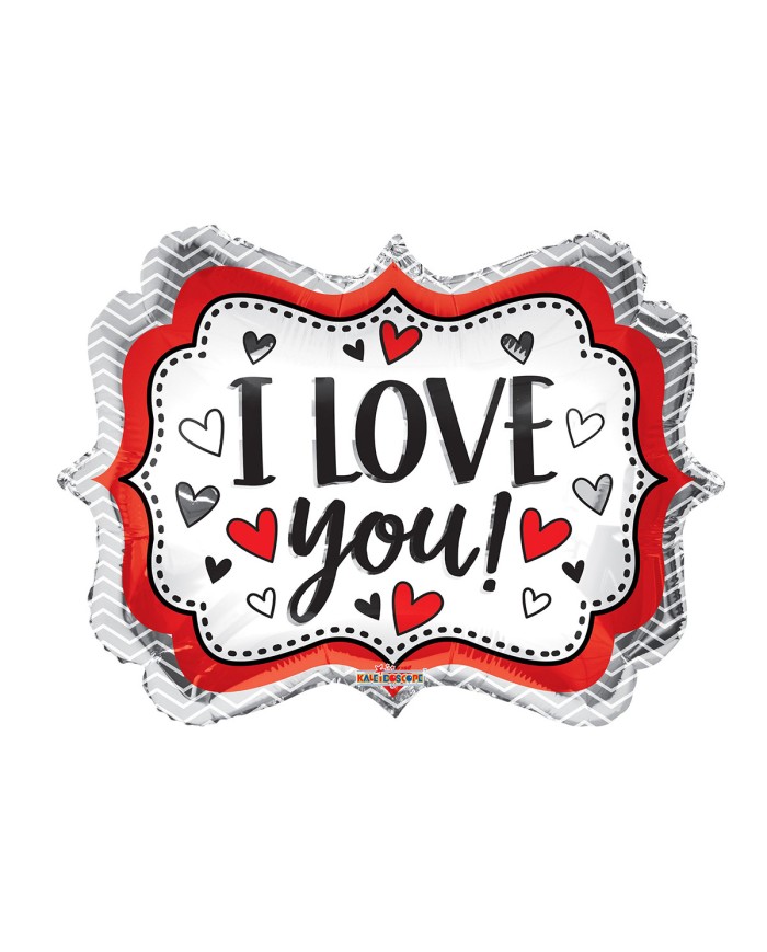 Mylar I Love You Marquee w18"