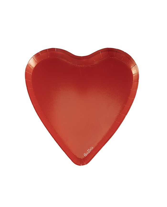 Piatti cm 17 x 18 sagomati cuore pz 8