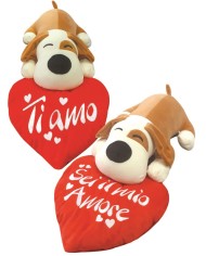 Scritte Love in ceramica e cuori in legno con portachiavi peluche e cuoricino