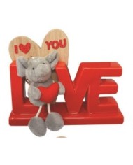 Elefantino cm 25 con cuore ti amo